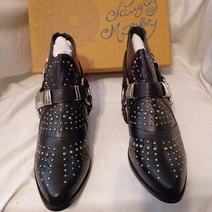 Naughty Monkey Black Ankle Boots with Silver Studs